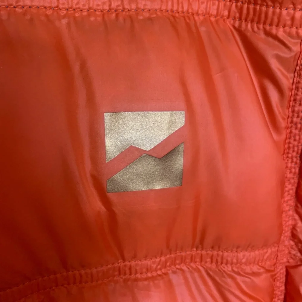 Mountain Force hooded reversible nylon quilted ski jacket orange/blue sz 38/Med - Picture 6 of 14